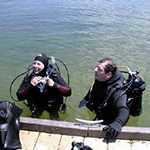 Diving at Strode Lake in Illinois